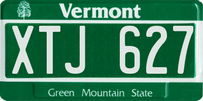VT license plate XTJ627