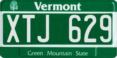 VT license plate XTJ629