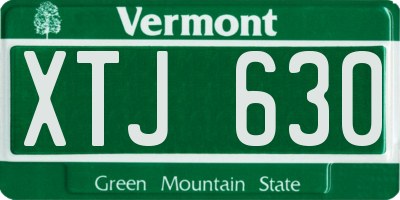 VT license plate XTJ630
