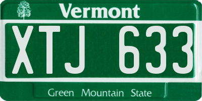 VT license plate XTJ633
