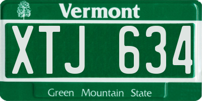 VT license plate XTJ634