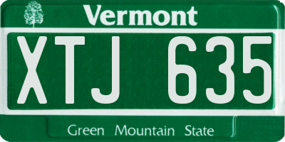 VT license plate XTJ635