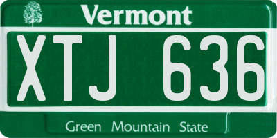 VT license plate XTJ636