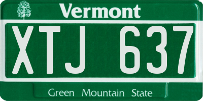 VT license plate XTJ637