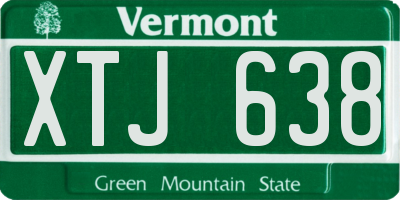 VT license plate XTJ638