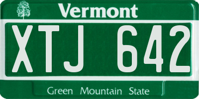 VT license plate XTJ642