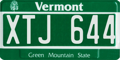 VT license plate XTJ644