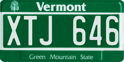 VT license plate XTJ646