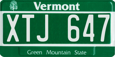 VT license plate XTJ647