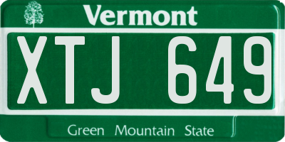 VT license plate XTJ649