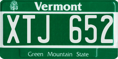 VT license plate XTJ652