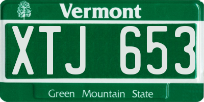 VT license plate XTJ653
