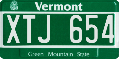 VT license plate XTJ654