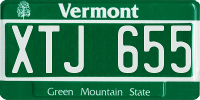 VT license plate XTJ655