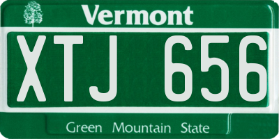 VT license plate XTJ656