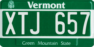 VT license plate XTJ657