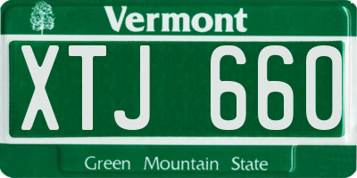 VT license plate XTJ660