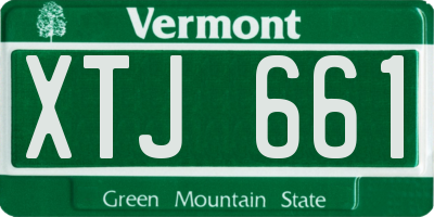 VT license plate XTJ661