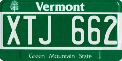 VT license plate XTJ662