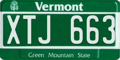 VT license plate XTJ663