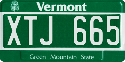 VT license plate XTJ665