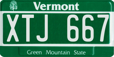 VT license plate XTJ667