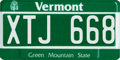 VT license plate XTJ668