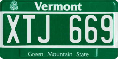 VT license plate XTJ669