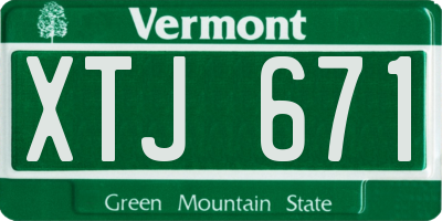 VT license plate XTJ671