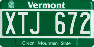 VT license plate XTJ672