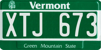 VT license plate XTJ673