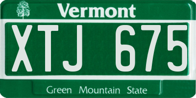 VT license plate XTJ675