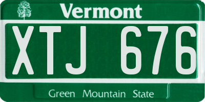 VT license plate XTJ676