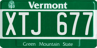 VT license plate XTJ677