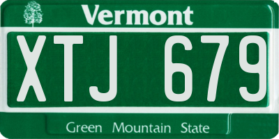 VT license plate XTJ679