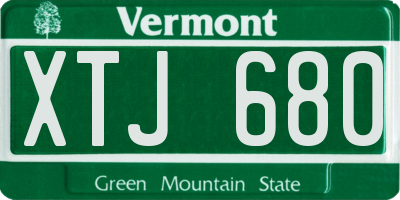 VT license plate XTJ680