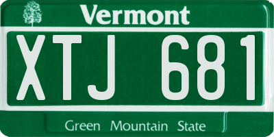 VT license plate XTJ681