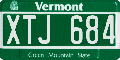 VT license plate XTJ684