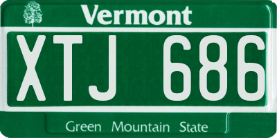 VT license plate XTJ686