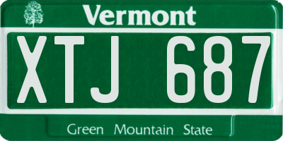 VT license plate XTJ687