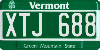 VT license plate XTJ688