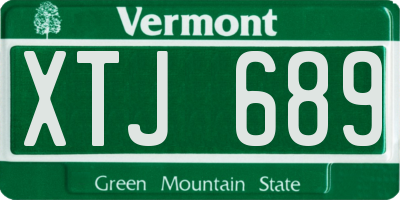 VT license plate XTJ689