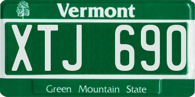 VT license plate XTJ690