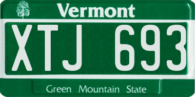 VT license plate XTJ693