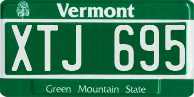 VT license plate XTJ695
