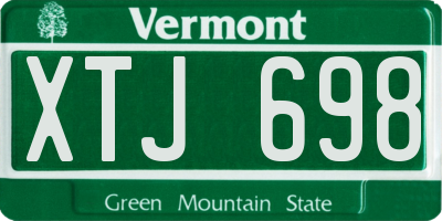 VT license plate XTJ698