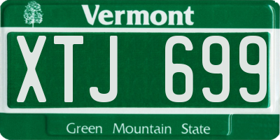 VT license plate XTJ699