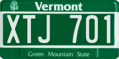 VT license plate XTJ701