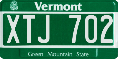 VT license plate XTJ702