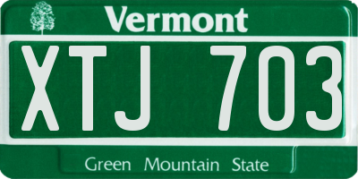 VT license plate XTJ703